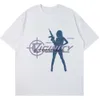 T-shirt femme Y2k T-shirt Harajuku Hip Hop Cartoon Graphic Print Chemise à manches courtes Hommes Femmes 2023 Nouvelle mode Casual Gothic Tops Streetwearephemeralew