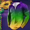 Men's T Shirts Carnival Zipper Collar Long Sleeved Top Shirt Men A Bra Tall Fitted