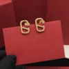 V örhängen guldörhänge designer för kvinna mode lyx vlogo varumärke bokstäver pärlor örnar flickor örn studs bröllop 343