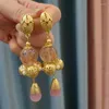 Dangle Ohrringe Pink Blase Klassisches Temperament Luxus mittelalterlich 3D geschnitztes Muster Design Vielseitiger westlicher Stil Frauen