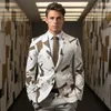 Men's Suits Geometric Camouflage Tactical Handmade Suit 3D Digital Printing Cos Party Nightclub Shiny Cool Performance Set