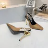 Sandalen luxe silngback volledige diamant designer sandalen vrouwen zomer met hoge hakken sandaal jurk schoenen sexy pumps puntige teen slingbacks schoen topkwaliteit EU-maat 35-42