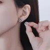 Pendientes de tuerca de plata auténtica S925 para mujer, atrapasueños de sol para mujer, circonita 5A, diseño Original, regalo para niñas, joyería para banquete