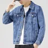 Куртка мужская повседневная хлопковая черная джинсовая ткань Jaqueta Jeans Masculina Тонкое потертое ретро классическое синее пальто Мужская мужская одежда 240118