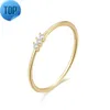 CANNER minimalistischer Silber 925 zierlicher dünner Stapelring Schmuck 1,5 mm Dreifachstein 18 Karat Gelbgold Ring für Frauen im Großhandel