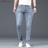 Jeans da uomo Nuovo marchio di moda Slim Grigio Blu Jeans skinny Uomo Business Casual Classico Cotone Tendenza Elastico Pantaloni a matita in denim per giovaniL240119