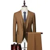 Jaquetas (jaquetas + colete + calças) blazers de negócios masculinos de alta qualidade/melhor vestido de casamento do noivo terno de três peças/smoking masculino s6xl