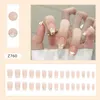 Faux ongles Ins Style Ballet court avec perles scintillantes pour jolies filles