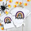Famille Matching Tenues Mommy Mini Famille Matng Vêtements Mom and Me T-shirt Halloween Thanksgiving Look tenue Mama Girl T-shirts Tops H240508