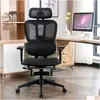 Bedroom Furniture Ergonomic Mesh Office Chair With 2D Adjustable Armrest High Back Desk Computer Black Drop Delivery Home Garden Dhfzs