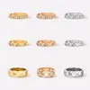 Love Rings Women Men Band Ring Designer Ring Fashion Jewelry Titanium Steel Single Grid Rings With Diamonds Casual Couple Classic Gold Silver Rose Optiona