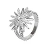 Desginer David Yuman Jewelry Davids beliebter klassischer Ring mit Sonnenblume voller imitierter Diamantsterne, schlichter Stil, Accessoires-Ring für Damen