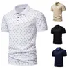 Herren Polos 2024 Hochwertiges Sommer Revers Kurzarm T-Shirt Dot Europäische Größe Casual Poloshirt