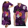 Lässige Kleider Neuestes Design Polynesian mit Paaranzug Damen Kurzarmkleid Lose Plus Größe 8XL und Herrenhemd