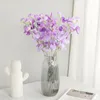 Decorative Flowers Simulated Flocking Pea Flower Bundle Artificial Decoration Home Living Room Dining Table Wedding