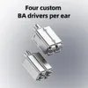 Earphones FiiO/JadeAudio JH5 1DD+4BA Hybrid 5 Drivers HiFi inEar Earphone, Detachable 0.78mm 2 Pin Cable 3.5mm Plug for IOS/Android