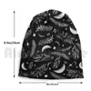 Berets Mystical Moon And Celestial Pattern Beanies Knit Hat Hip Hop Crescent Crystals Black