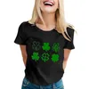 Women's T Shirts 2024 Casual Loose Fitting St. Patrick's Day Printed T-shirt Round Neck Pullover Short Sleeved Top Official Store