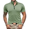 Men's T Shirts Fashion Leisure Business Zipper Solid Bulk For Men Shirt Pack Tall