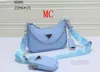 2023 Women LUSURYS 2PCS/STATEK Projektanci nylonowe torebki torebki hobo torebki torebki crossbody crossbody kanał na ramię mody portfela A271