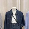 Vestidos de trabalho Xgoth Retro Saias Define Coreano Moda Casual Único Breasted Denim Camisa Tops Cintura Alta Saia Curta Meninas Conjunto de Duas Peças