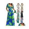 Robes de grande taille Robe à col en V Femmes Printemps Été Imprimer Mticolor Tube Top Y Taille haute Drop Livraison Dhjyj