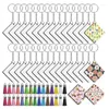 Schlüsselanhänger 120pcs Quadrat Hartplatine Blind -Sublimation Wärmeübertragung Schlüsselbund mit Schlüsselringsprung Quasten für DIY -Geschenk