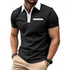 Men's T Shirts Lapel Button Shirt Breathable Summer With Zipper Patch Pocket Slim Fit Casual Top For Daily Wear