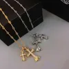 2024 Designer Brand Cross CH Necklace for Women Luxury Chromes Diamond Double Couple Collar Chain Gift Heart Men Classic Jewelry Pendant Neckchain MJOI