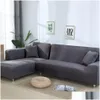 Stol täcker Airldianer Solid Color Corner soffa ers för vardagsrum elastiska spandex glidare soffan er stretch handduk 1/2/3/4 sit drop de dhq56