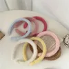 Candy Color Plush Headband for Women Fashion Thick Fur Hairband for Girls Cute Sweet Simplicity Headwear Wide Hair Accessories 240119