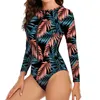 Indossare Surf Wear Beach Zipper Costume da bagno Manica lunga Diving Monokini Costume da bagno donna 2023 Mute Feminino Costumi da bagno Estate