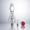 Glassvape666 NC060 Dab Rig Glass Water Bongs Smoking Pipes 510 Titanium Ceramic Quartz Nail Triple Recycle Water Perc Bubbler Bong