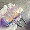 Umhängetaschen Holographische Transparente Tasche Frauen Handtasche Sac Holo Laser Gym Reise 2024 Sommer PVC Gepäck Große Kapazität Bolsa