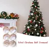 Party Decoration 6pcs Velvet Christmas Ball Ornaments målade plastträdhänge bollar med metallsträng för hemmet