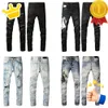 Viola Mens Denim Designer Tears Brand Ruin Stacked Tendenze moda Rock Revival Pantaloni da uomo Jeans skinny neri Jean