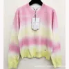 Damen Strick-T-Shirts Designer Channel Brand Wind Rundhalsausschnitt Regenbogenfarbener Strickpullover Süße und altersreduzierende Kleidung 2023 Herbst/Winter Neuer Stil 1D9U