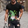 Men's T Shirts Trendy Graphic Tees Clothing For Irish Pattern Crewneck Tops St. Day Men Pack Heavy Cotton