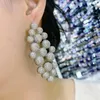 Pendientes de tuerca de moda de gran lujo con forma redonda para mujer, joyería de circonia cúbica Brincos Ohrringe Boucle D'oreille E-878