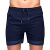 Men's Shorts Mens Sports Retro Solid Color Drawstring Elastic Waist Short Sweatpants Quick Dry Mesh Stitching Casual Sportswear