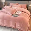 Set di biancheria da letto Winter Deluxe Maillard Milk Coral Peluche Letto Copripiumino addensato con doppio lato leggero, lusso e sensazione