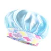 Sıcak satış çocuk baskılı geniş kenar şapkası saten beanie sevimli bebek nightcap çok renkli çocuklar saç bakım şapkası katı uyku kapağı çocuk