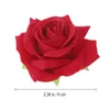 Spille Yarnow Clip di rose rosse chiare Forcina per capelli fiore artificiale Spilla 3D Forcina floreale in tessuto grande