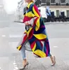 Kvinnors trenchrockar Chic Ethnic Style Lapel Floral Tryckt överdimensionerad Long Women Coat Print 2024 Spring Fashion Street Maxi Jacket