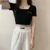 Women's Blouses Shirts Hot Sale S-4XL Short Sleeve T-shirts Women Slim Fake Two Pieces Design Letter-print Sexy Crop Top Streetwear Panelled Tees Chic YQ240119