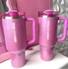 DHL Kış Pembe Geçit Töreni Kırmızı Cobrand 40oz Söndürücü H2.0 Kupa Kupaları Seyahat Araba Neon Pembe Sarı Yeşil Paslanmaz Çelik Tumblers Cups Saplı 1: 1 Aynı Logo 0322