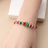 Colar brincos conjunto atacado simples árvore de natal sinos papai noel corda vermelha pulseira para presentes de ano feminino bonito meninas moda jóias