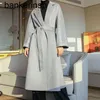 Maxmaras casaco de caxemira designer manuela qualidade superior dupla pura caxemira onda água temperamento fumaça cinza alto luxo longo lã