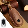 Car Key Cover Case for Mercedes Benz C E Class W223 W206 C260 C300 S450 S500 S400 Keyring Fob Holder Genuine Leather Keychain