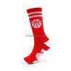 Sports Socks 5Lel Mens Hosiery Basketball Trendy Brand Personalized Football Print Mid Length Outdoor Running Sweat-Absorbing Long D Dhjps